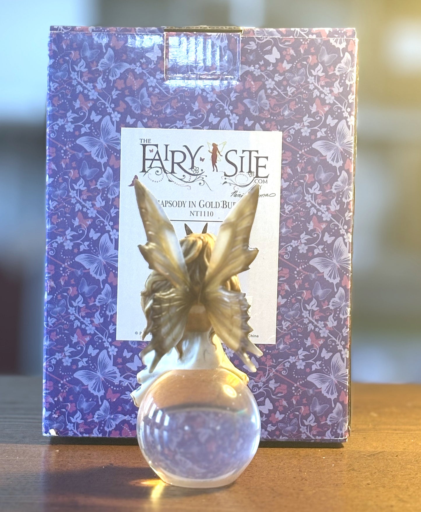 Rhapsody In Gold Bubble Fairy NT1110 Figurine - 2009 TheFairySite.Com Rhapsody in Gold Bubble - Antique Handmade Bubble Fairy Figurine