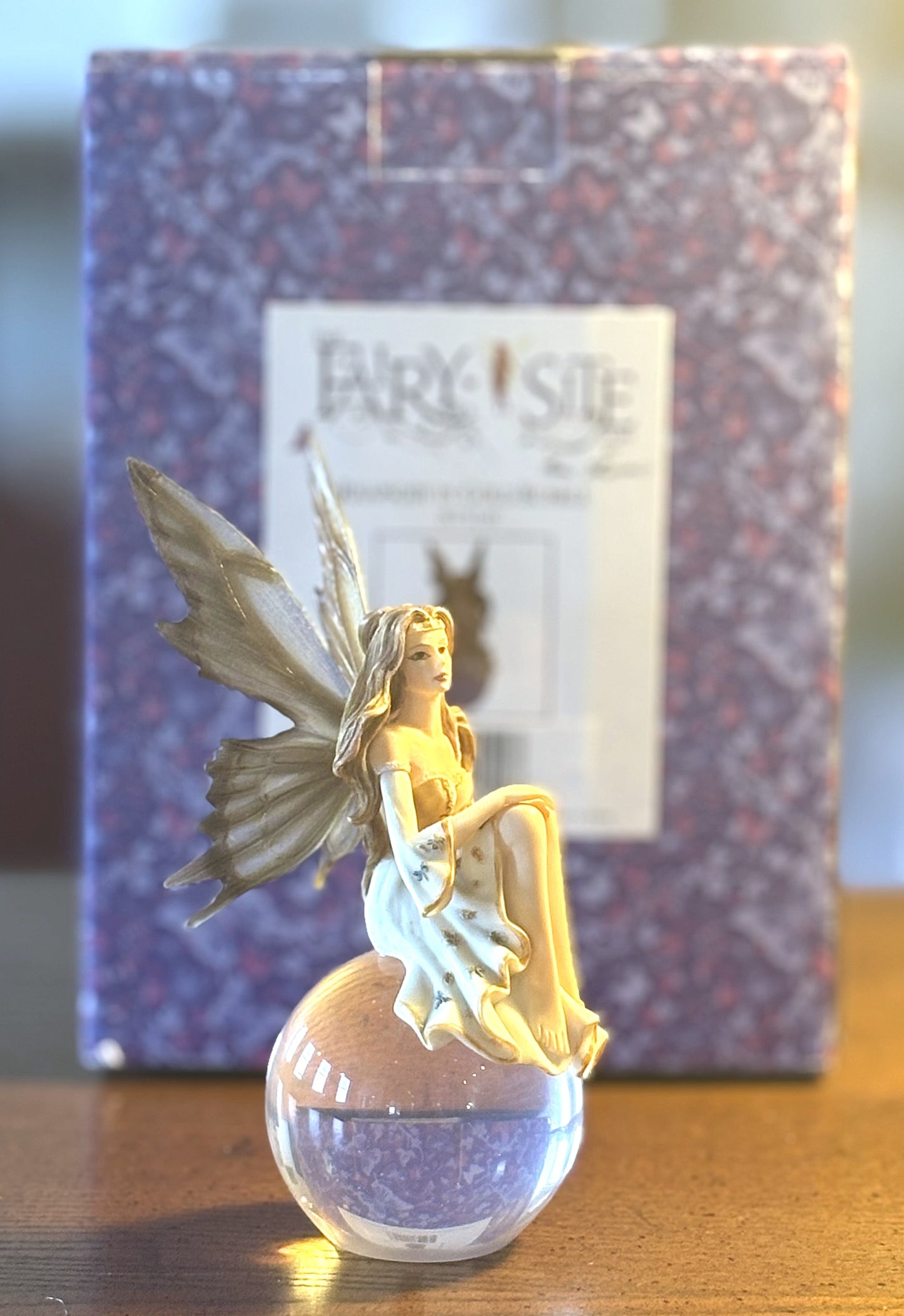 Rhapsody In Gold Bubble Fairy NT1110 Figurine - 2009 TheFairySite.Com Rhapsody in Gold Bubble - Antique Handmade Bubble Fairy Figurine