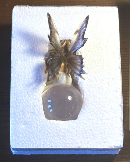 Rhapsody In Gold Bubble Fairy NT1110 Figurine - 2009 TheFairySite.Com Rhapsody in Gold Bubble - Antique Handmade Bubble Fairy Figurine