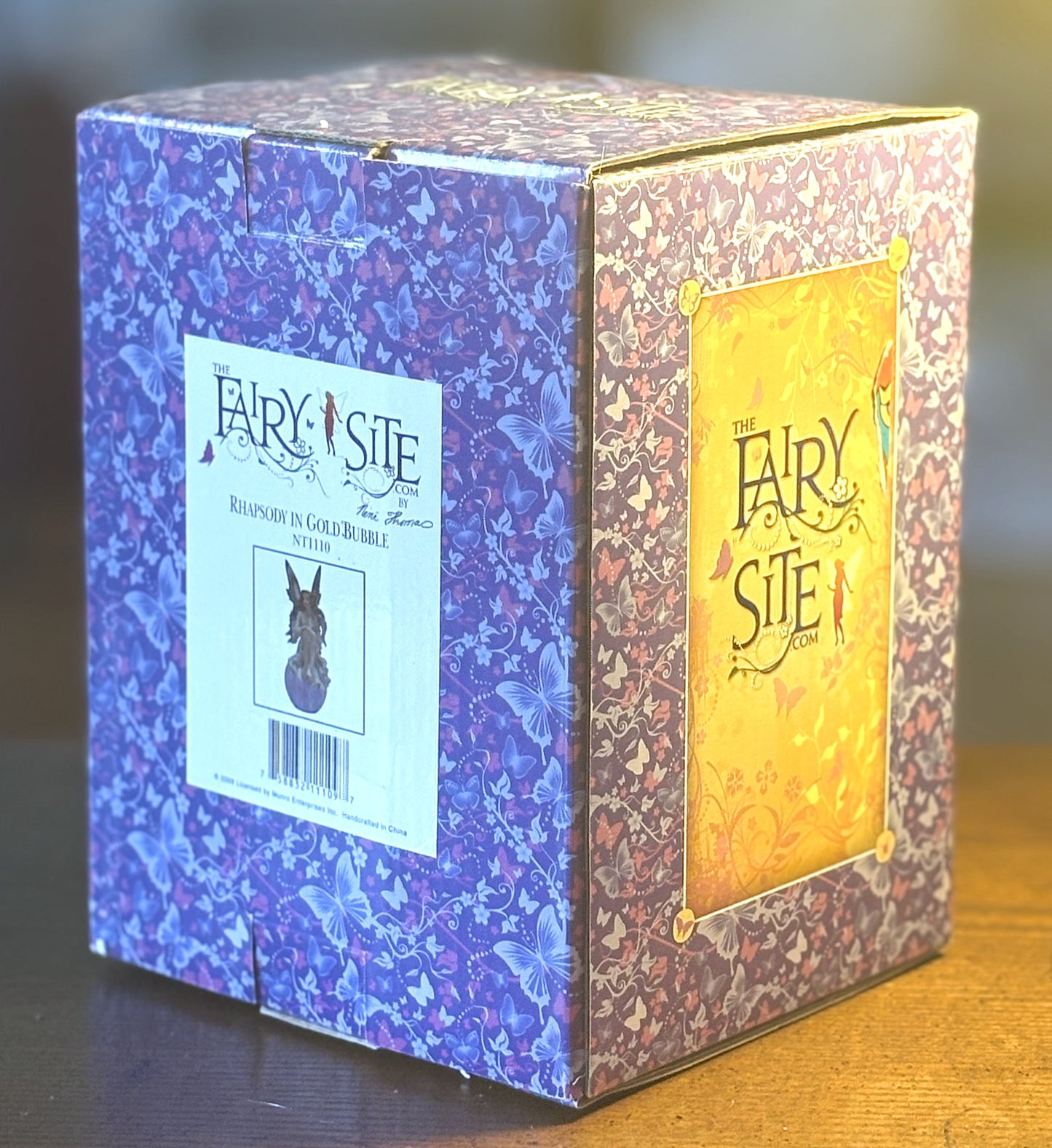 Rhapsody In Gold Bubble Fairy NT1110 Figurine - 2009 TheFairySite.Com Rhapsody in Gold Bubble - Antique Handmade Bubble Fairy Figurine