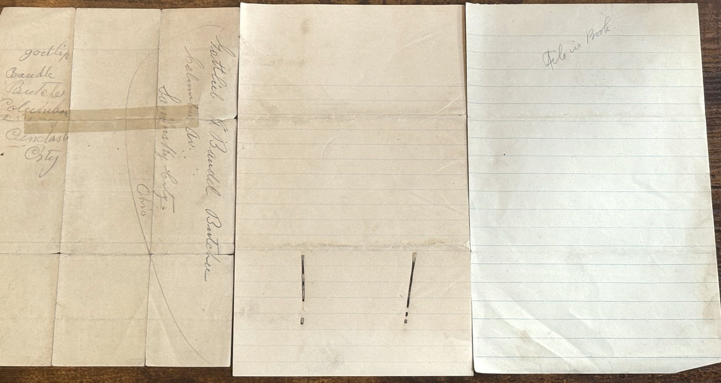 Major Ora Mathias Baldinger Lot of 6 Personal Letters - O.M. Baldinger Personal Military Letters Lot of Six