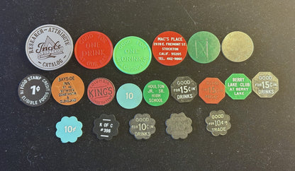 20 Plastic Trade/ "Good For" Tokens, Pick Your Variant! - Clubs, Drinks, Cafe, Etc. Pick your Variant!!!
