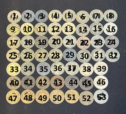 Over 50 Transit Tokens, Pick Your Variant! - Holed Vintage Transit Tokens Pick your Variant!!!