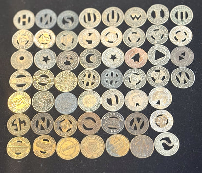 Over 50 Transit Tokens, Pick Your Variant! - Holed Vintage Transit Tokens Pick your Variant!!!