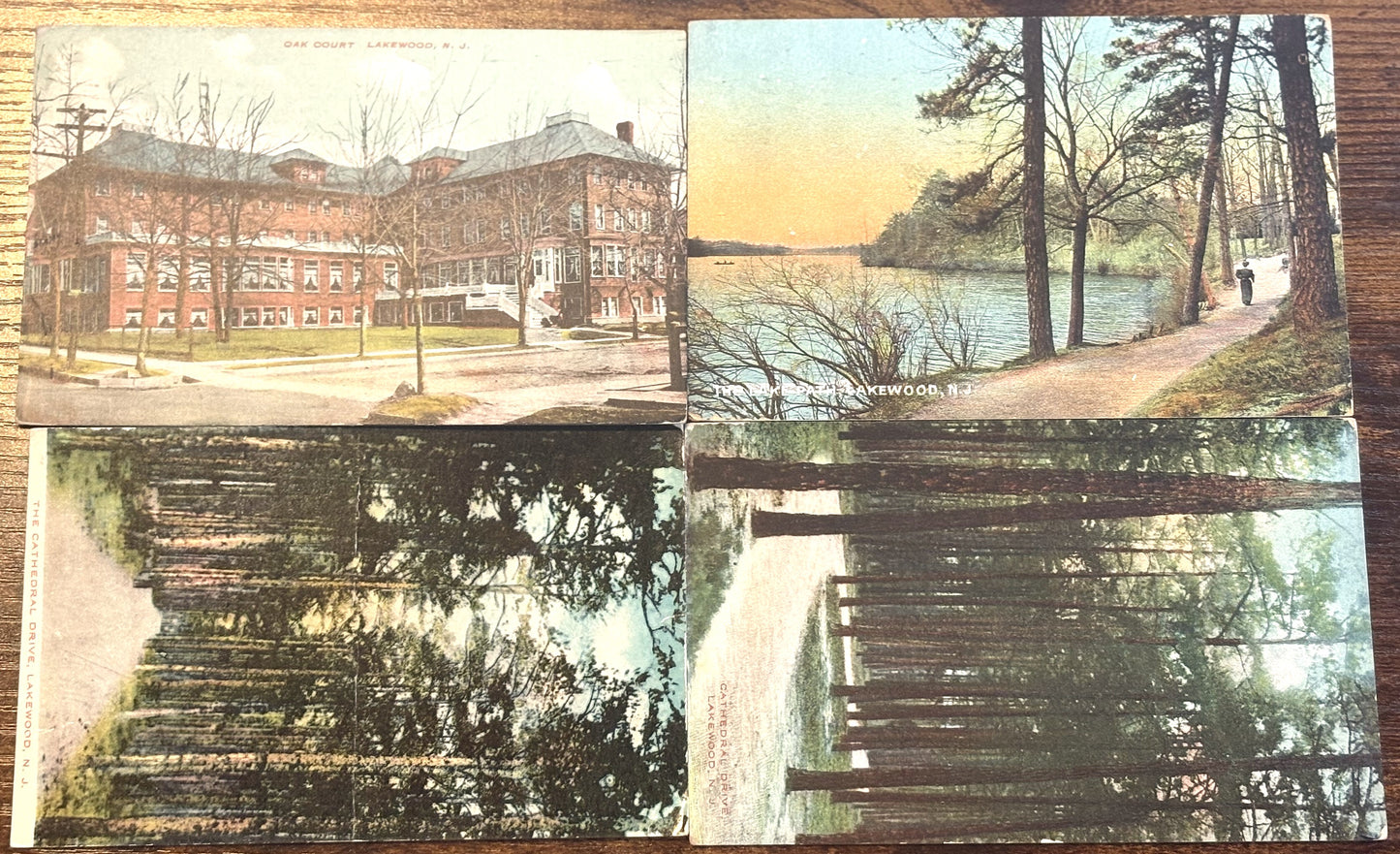 Lot of Four Lakewood, New Jersey Postcards - Antique Lakewood New Jersey Lot of Four Postcards