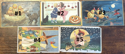 Five Vintage Halloween Postcards, Choose Your Variant - Antique Halloween Gift Postcards Choose Your Own!