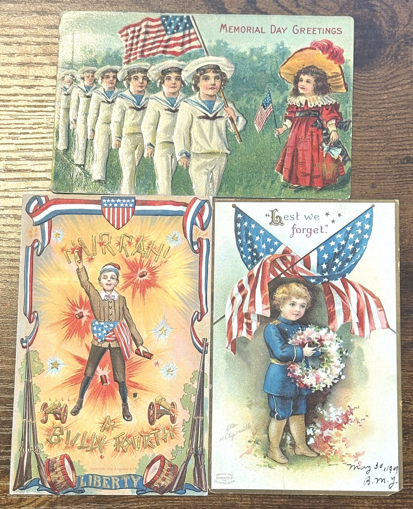 Independence/Memorial Day Antique Postcards - Vintage Choose Your Variant American Flag Postcards