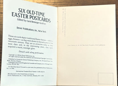 Six Old-Time Easter Postcards - Antique Unused Easter Postcard Booklet