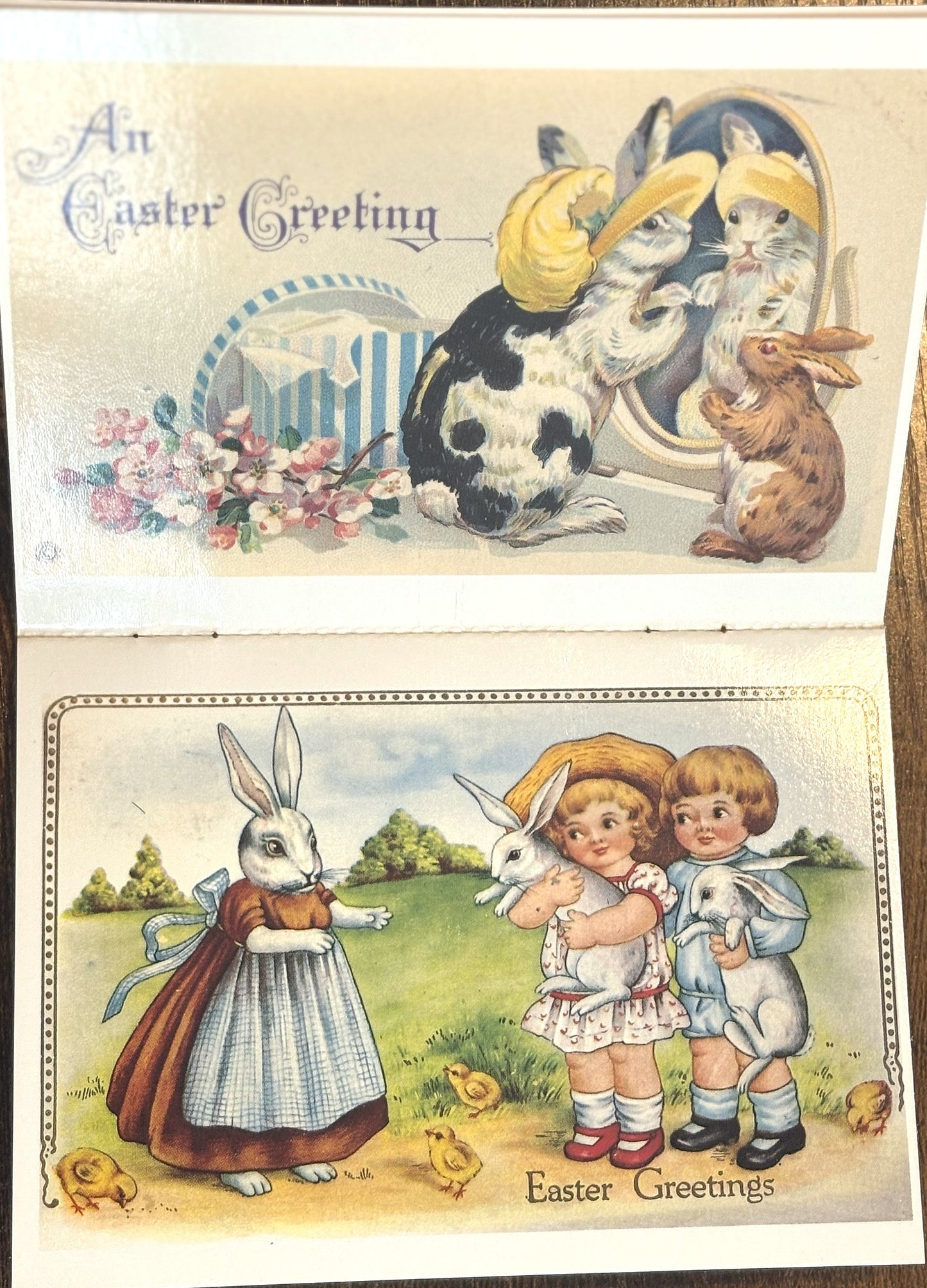 Six Old-Time Easter Postcards - Antique Unused Easter Postcard Booklet