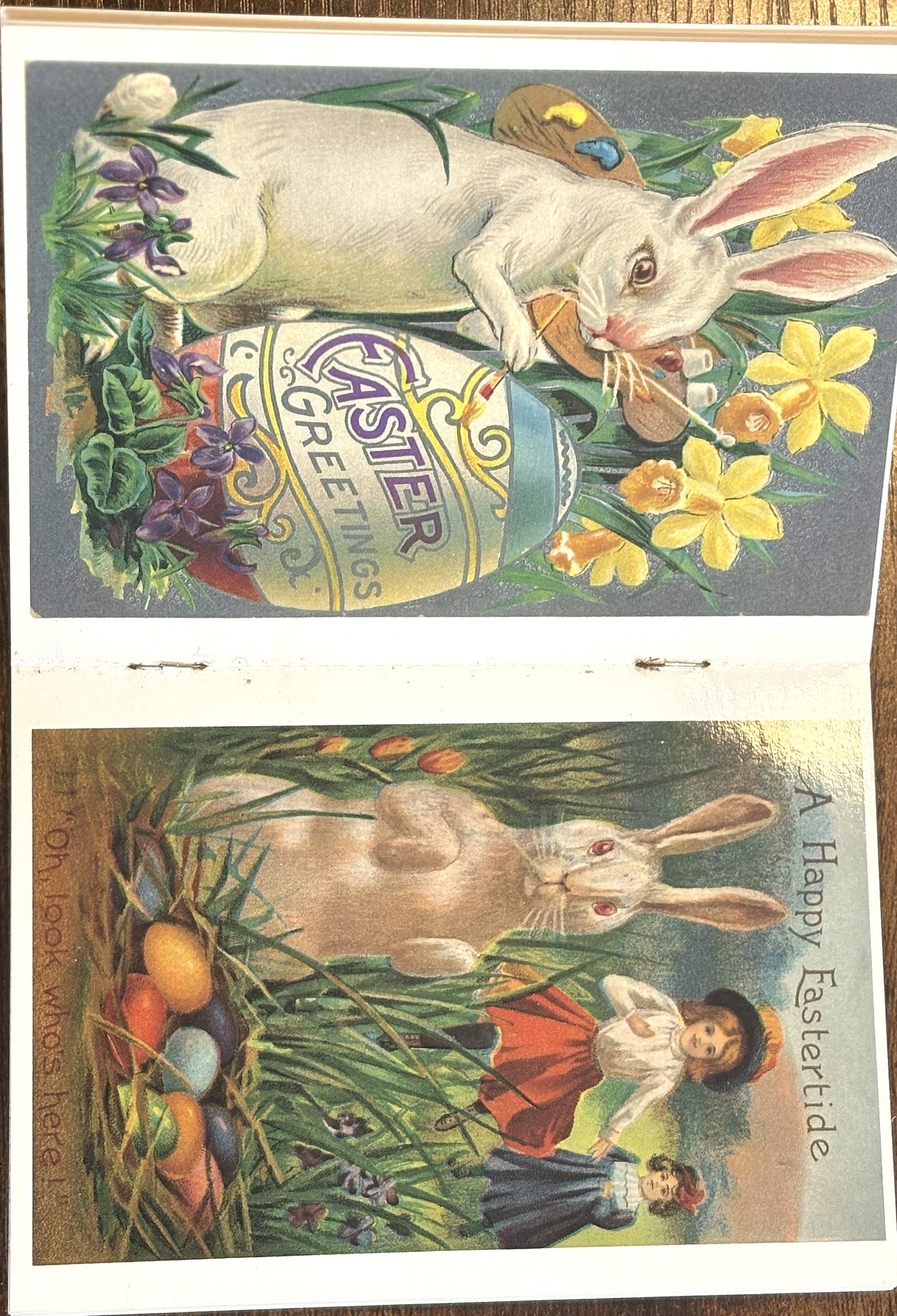 Six Old-Time Easter Postcards - Antique Unused Easter Postcard Booklet