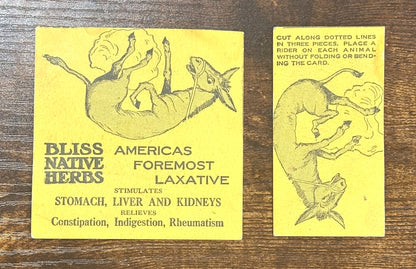 Antique Advertisement Trade Card Bliss Native Herbs Laxative - Vintage Laxative Advertisement Set of Two Cards