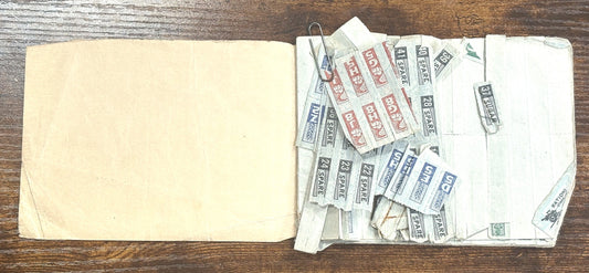Antique War Ration Booklet with Stamps - 1943 Vintage War Ration Book No. 3