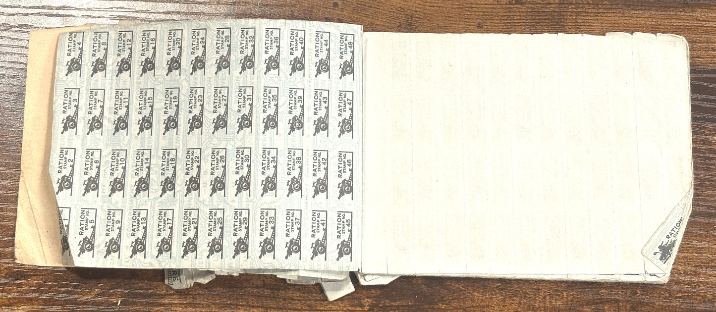 Antique War Ration Booklet with Stamps - 1943 Vintage War Ration Book No. 3