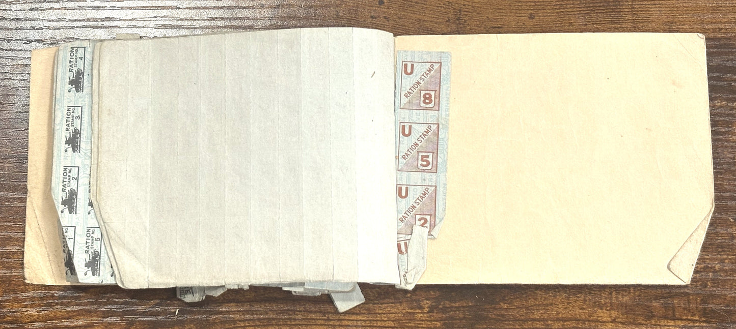 Antique War Ration Booklet with Stamps - 1943 Vintage War Ration Book No. 3