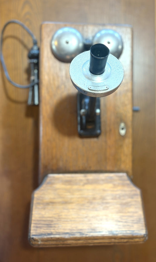 Antique 1911 Series 317 Western Electric Oak Wall-Mounted Phone - Western Electric 1911 Vintage Wall Mounted Phone Series 317