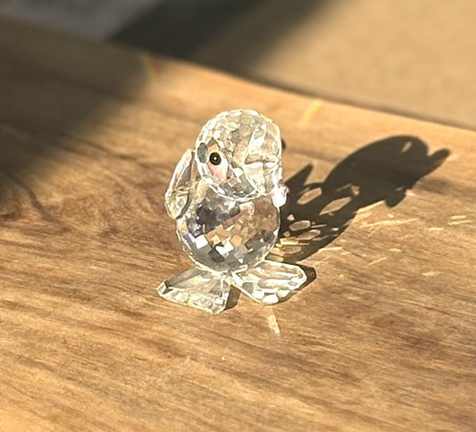 Vintage Swarovski Crystal Miniature Quacking Duck Figurine -Antique Retired Duck Crystal Miniature Decor