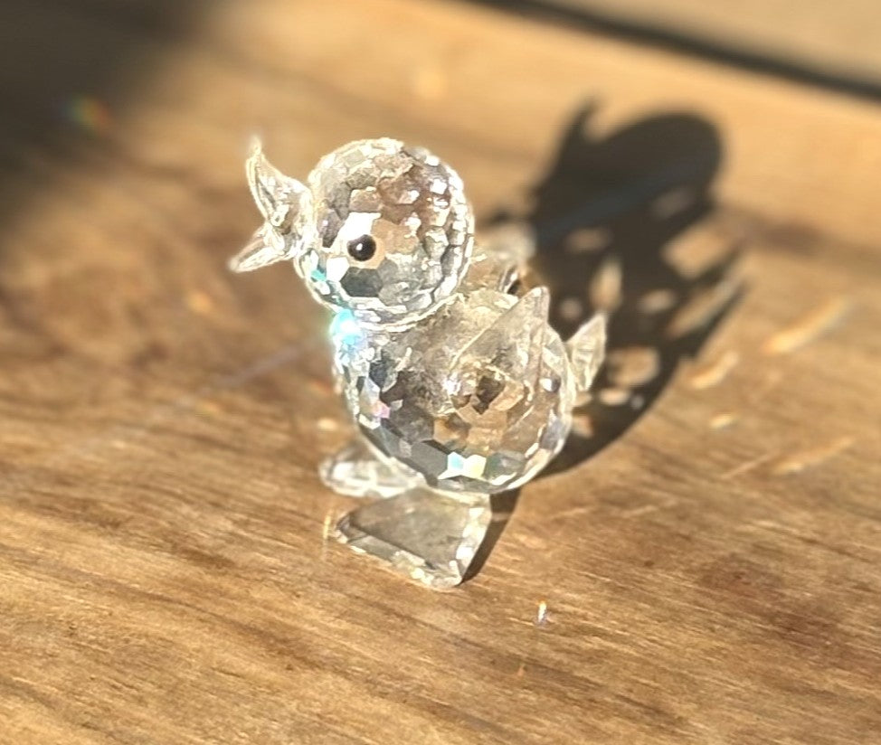 Vintage Swarovski Crystal Miniature Quacking Duck Figurine -Antique Retired Duck Crystal Miniature Decor