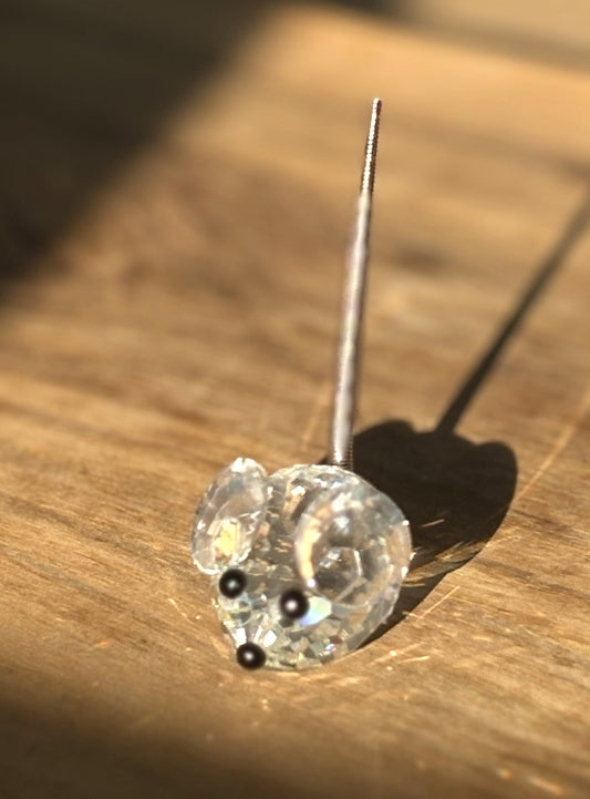 Vintage Swarovski Crystal Mouse Figure 7655 - Antique Retired Crystal Mouse Figurine