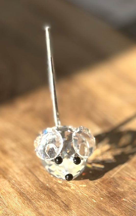 Vintage Swarovski Crystal Mouse Figure 7655 - Antique Retired Crystal Mouse Figurine