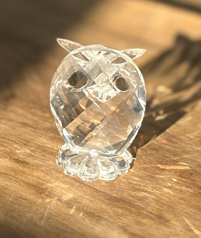 Swarovski Mini Owl Animal Figurine 7654 - Antique Miniature Owl Swarovski Crystal