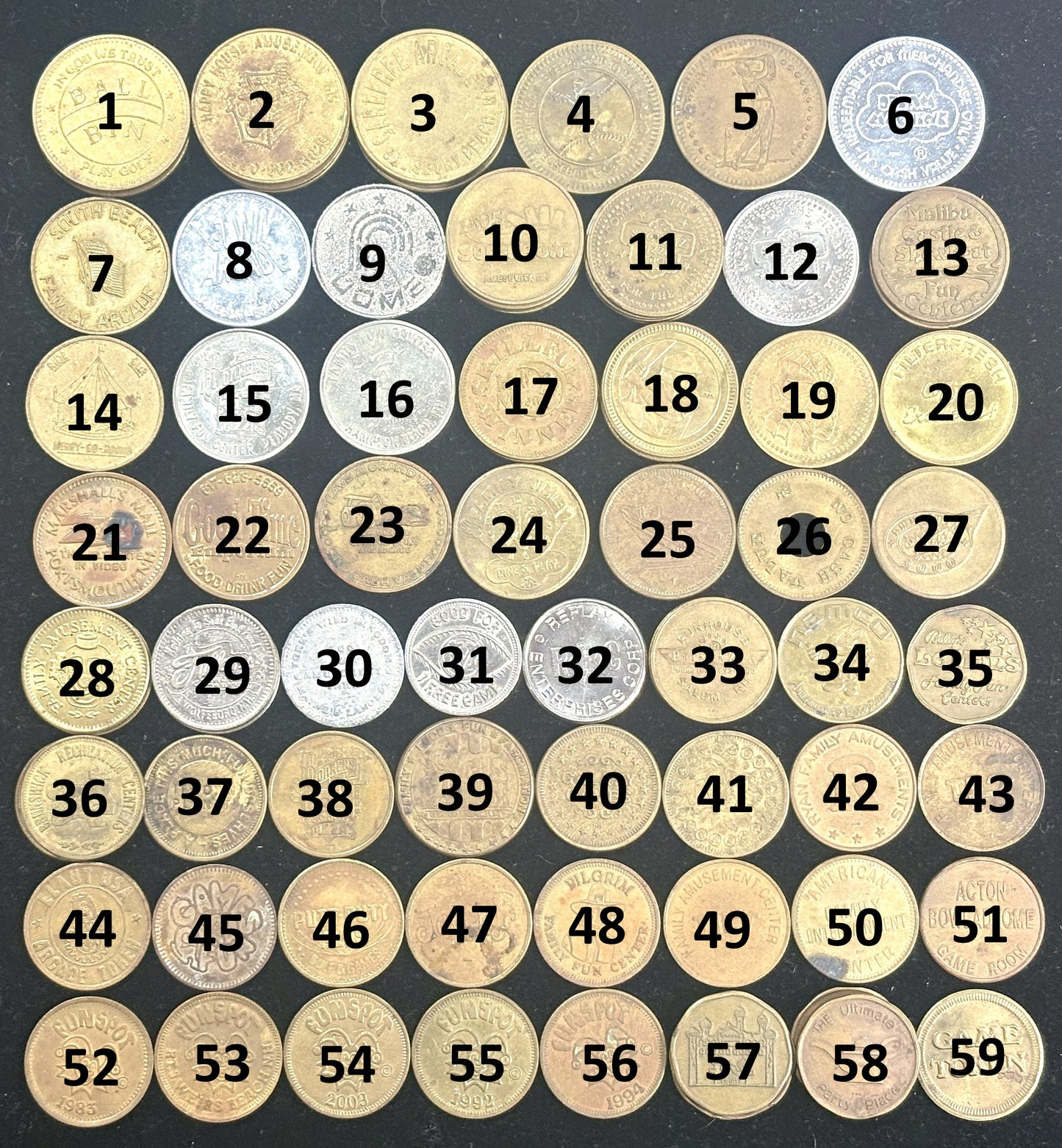 Vintage Arcade Tokens, Over 50 to Choose From!! - Antique Gaming/Arcade Tokens