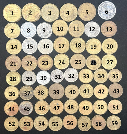 Vintage Arcade Tokens, Over 50 to Choose From!! - Antique Gaming/Arcade Tokens