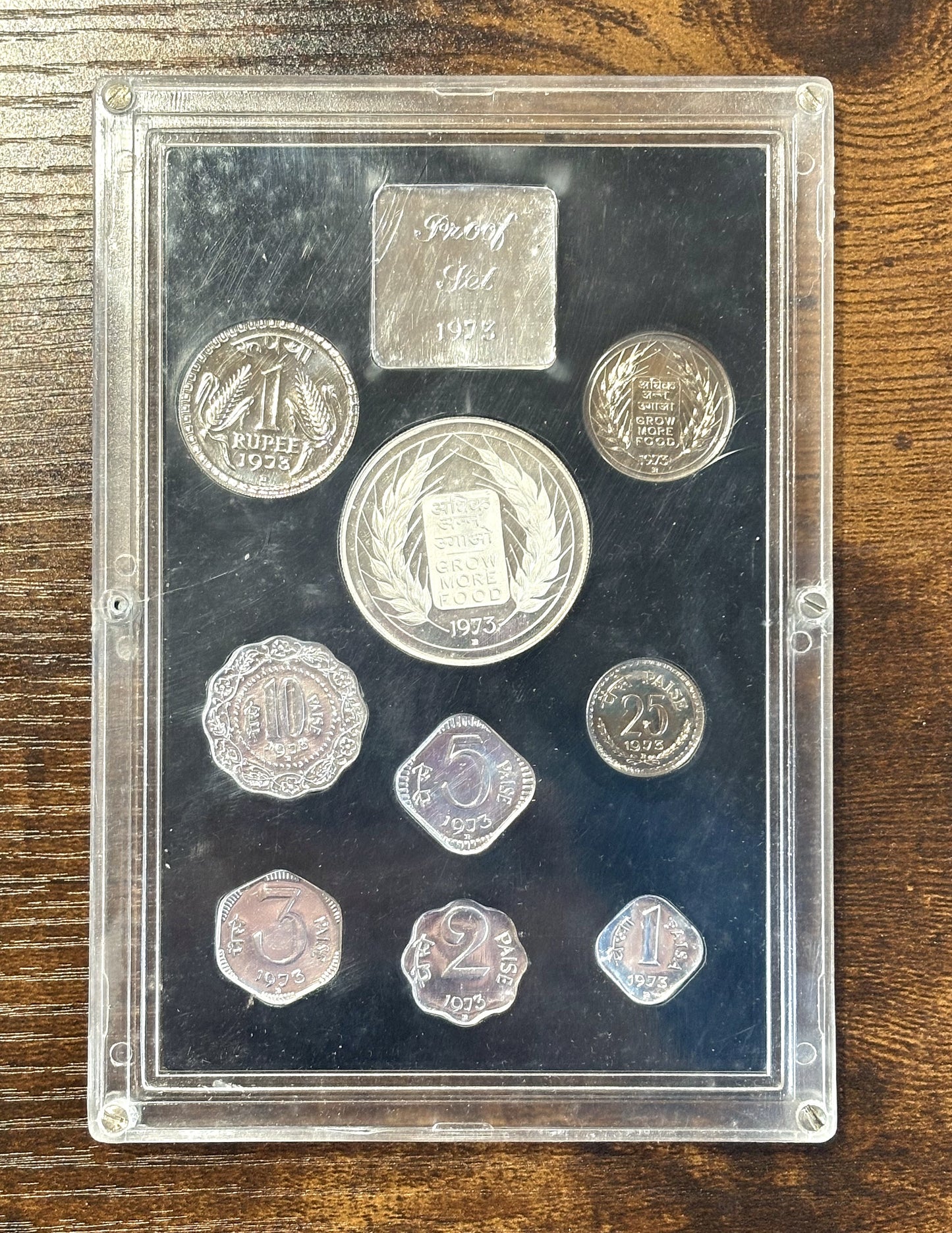 1973 Republic of India Proof Coin Set - Proof Coin Set 1973 India - Antique Coinage Proof Set Rupee/Paise