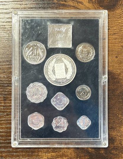 1973 Republic of India Proof Coin Set - Proof Coin Set 1973 India - Antique Coinage Proof Set Rupee/Paise