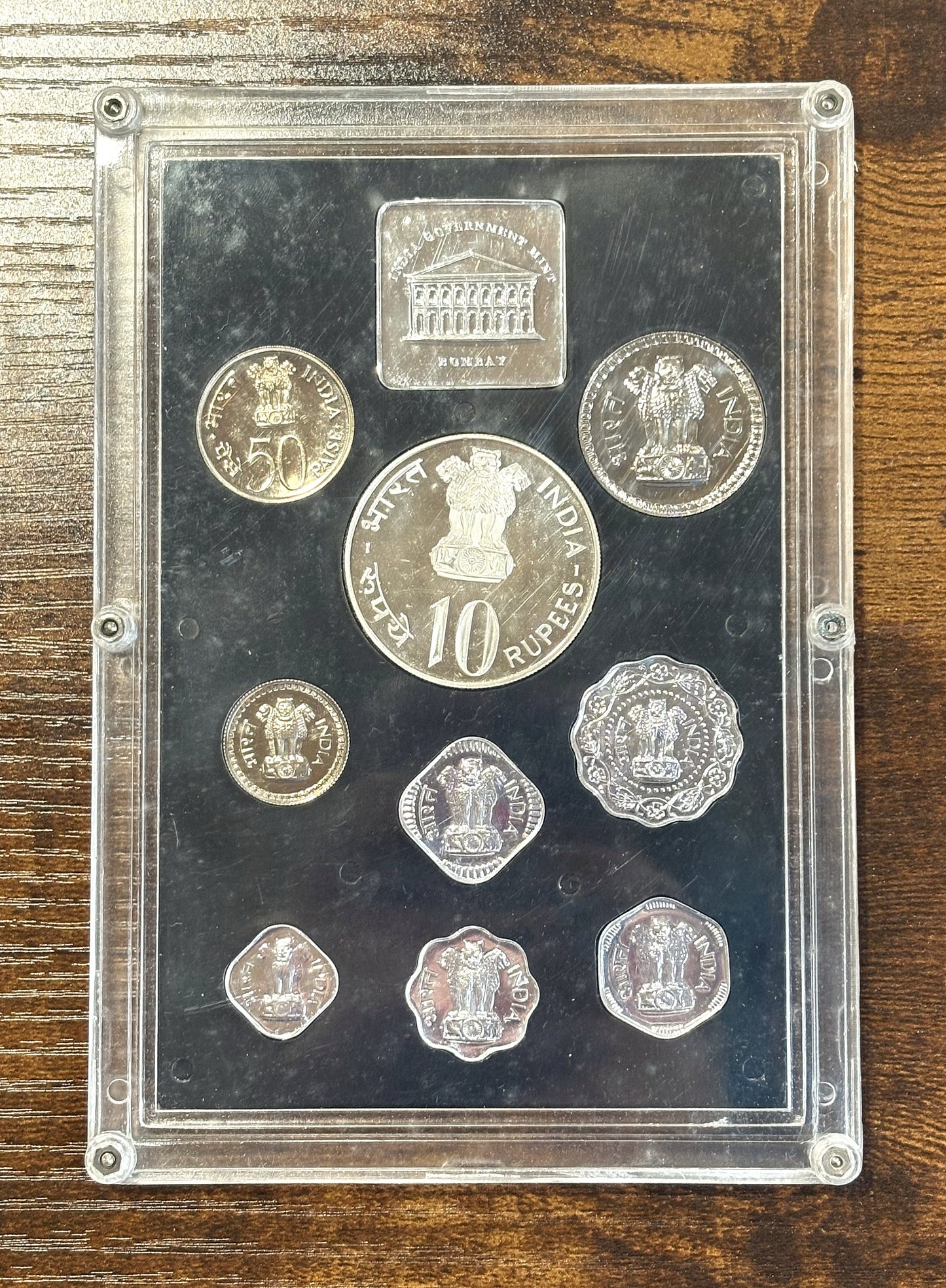 1973 Republic of India Proof Coin Set - Proof Coin Set 1973 India - Antique Coinage Proof Set Rupee/Paise