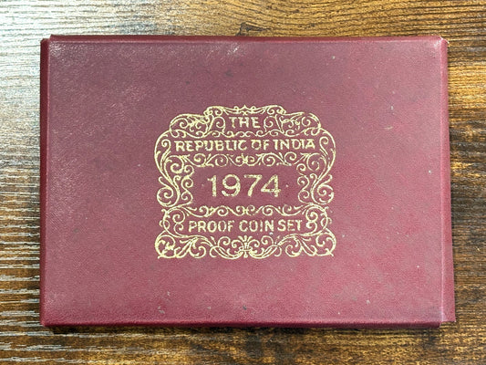 1974 Republic of India Proof Coin Set - Proof Coin Set 1974 India - Antique Coinage Proof Set Rupee/Paise
