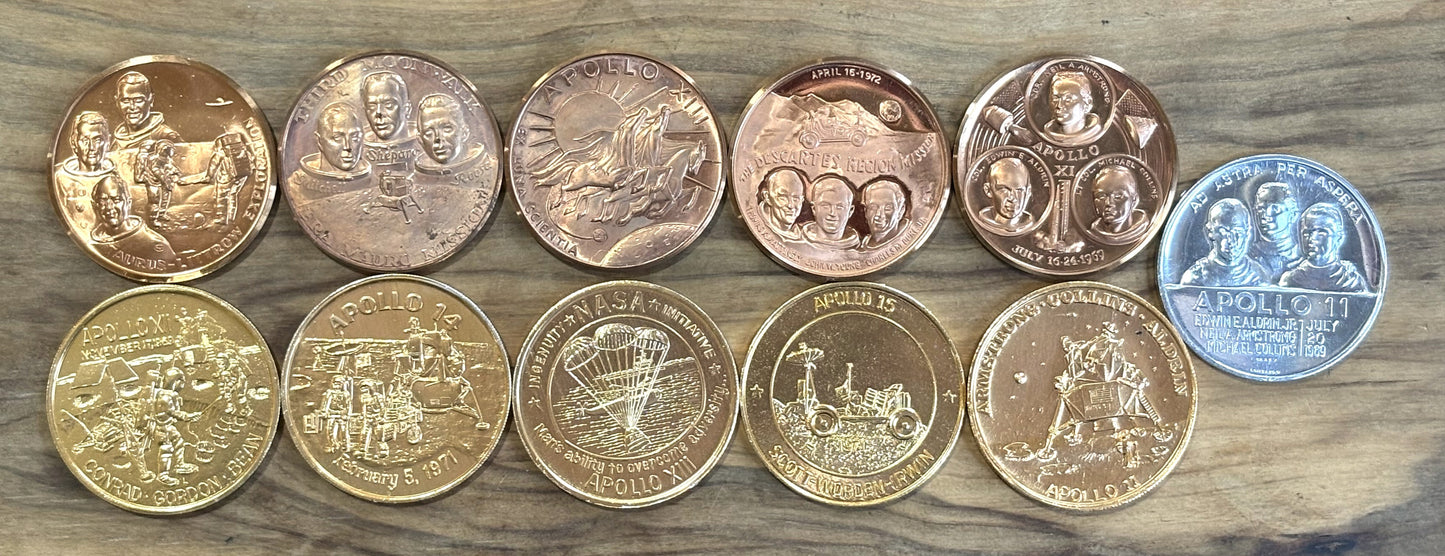 Apollo Commemorative Medallions - Apollo Moonwalk Collectible Tokens - Apollo Tokens Pick Your Variant!!