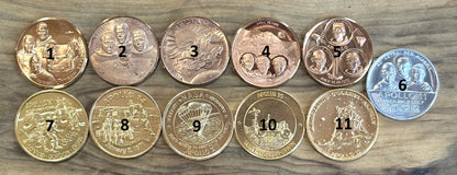 Apollo Commemorative Medallions - Apollo Moonwalk Collectible Tokens - Apollo Tokens Pick Your Variant!!