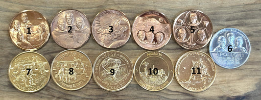Apollo Commemorative Medallions - Apollo Moonwalk Collectible Tokens - Apollo Tokens Pick Your Variant!!