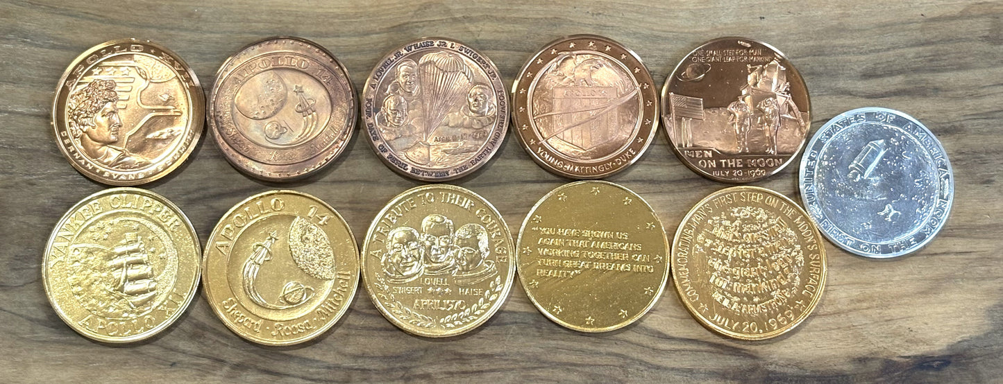 Apollo Commemorative Medallions - Apollo Moonwalk Collectible Tokens - Apollo Tokens Pick Your Variant!!