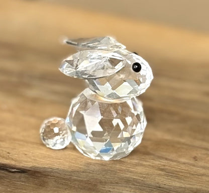 Swarovski Rabbit Animal Figurine 7652 - Antique Bunny Swarovski Crystal