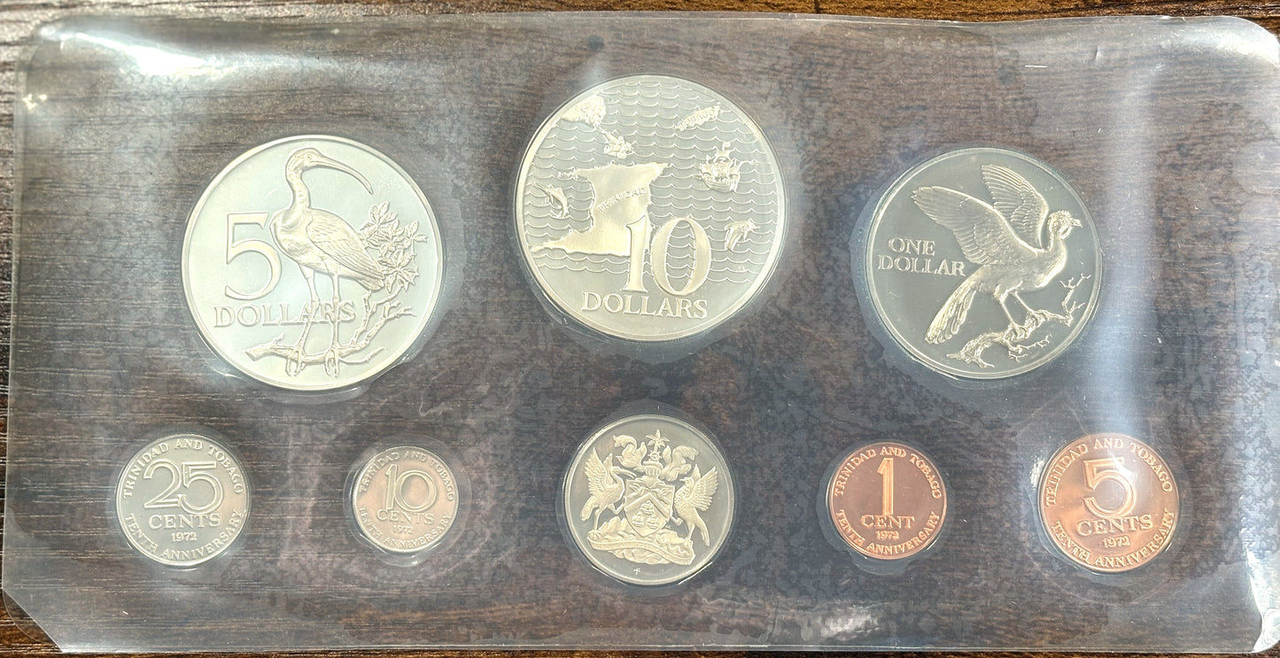 Trinidad and Tobago Tenth Anniversary Proof Set - 10th Anniversary Proof Set Trinidad and Tobago