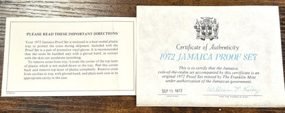1972 Jamaica Proof Set - Set of Seven Jamaica Coinage Proof Set 1972