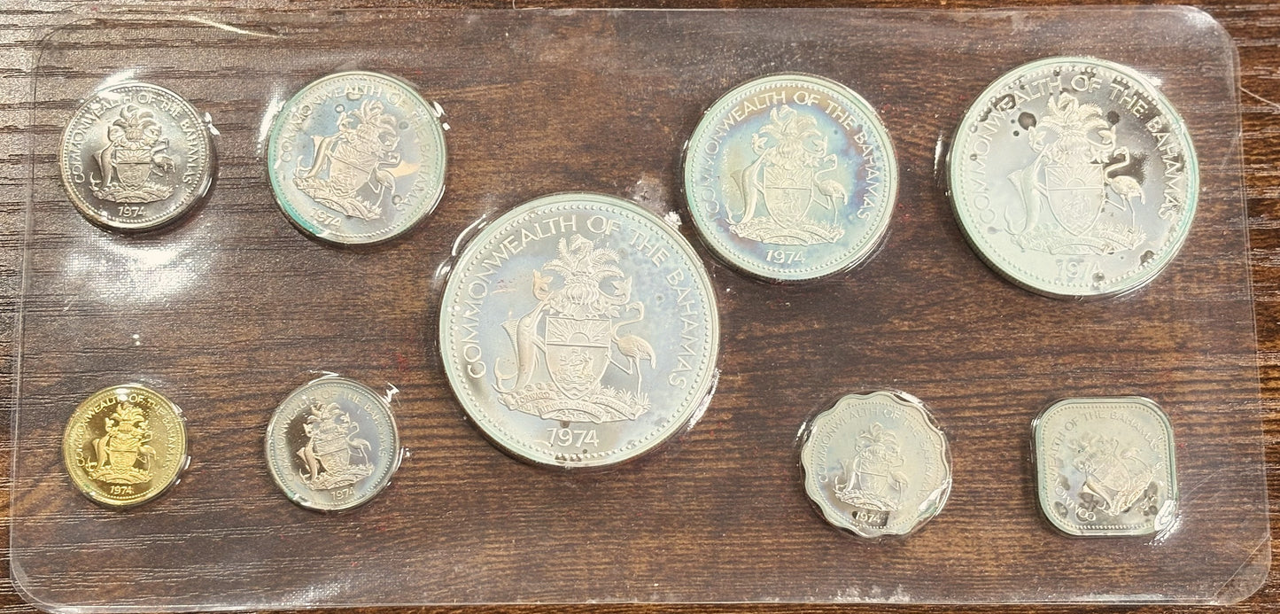 Commonwealth of The Bahamas Proof Set - 1974 Coinage of the Bahamas Set of 9
