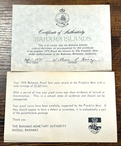 Coins of the Bahamas 1970 Proof Set - 1970 Proof Set Coinage of the Bahamas