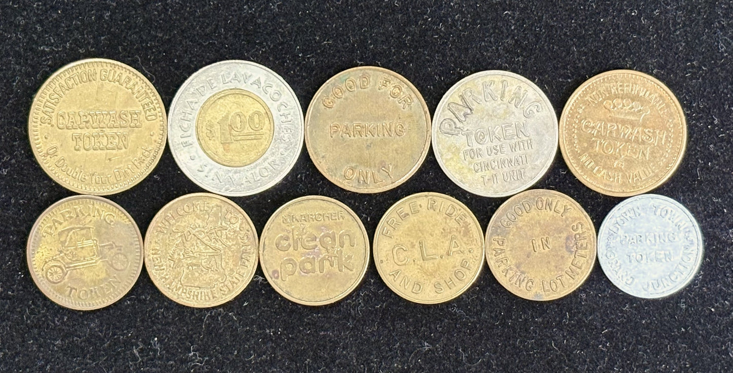 Carwash and Parking Tokens - Parking and Carwash Collectible Tokens - Park/Carwash Tokens Pick Your Variant!!