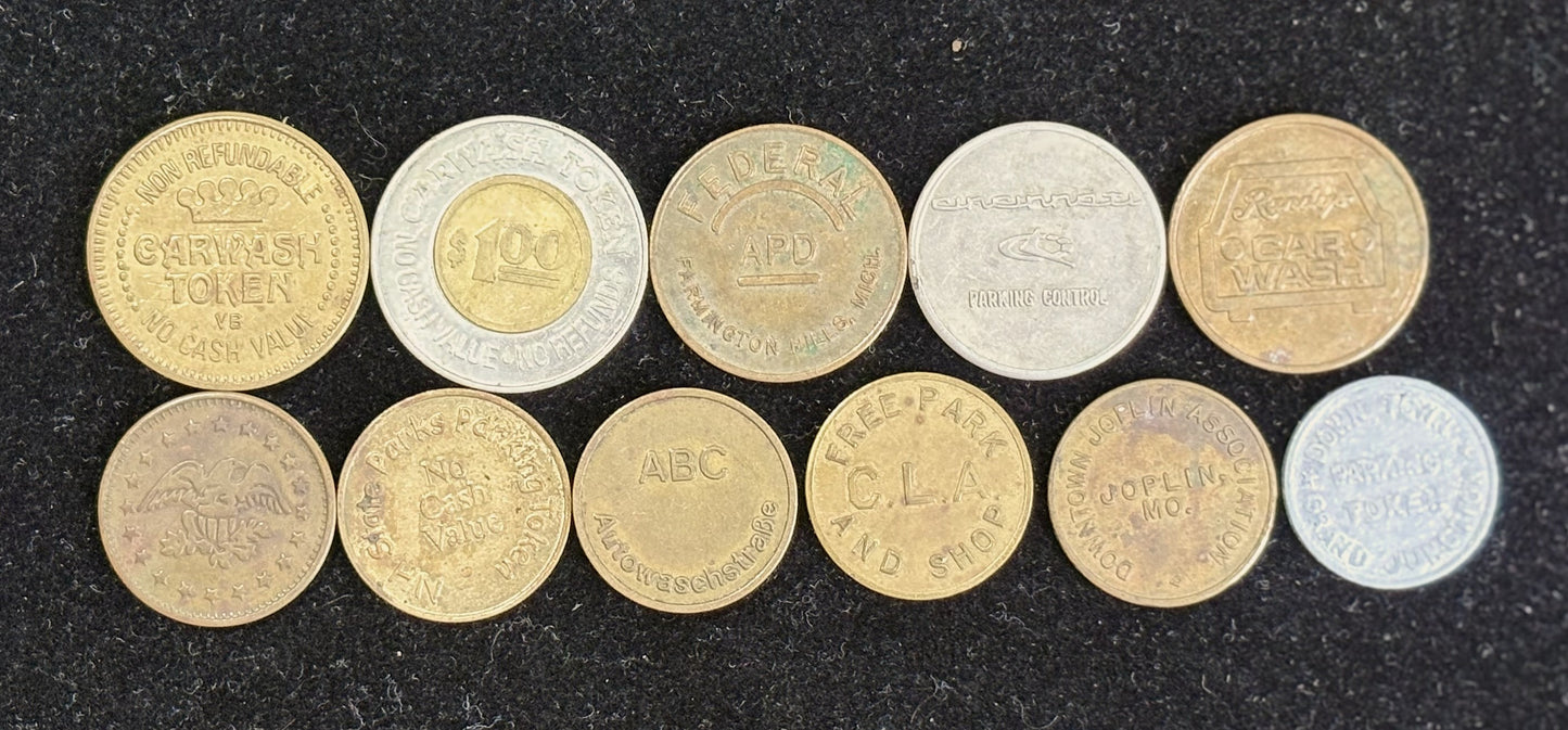 Carwash and Parking Tokens - Parking and Carwash Collectible Tokens - Park/Carwash Tokens Pick Your Variant!!