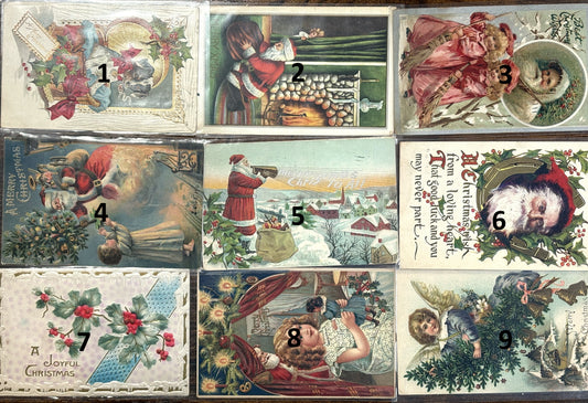 Antique Christmas Postcards - 28 Vintage Christmas Postcards To Choose From!!