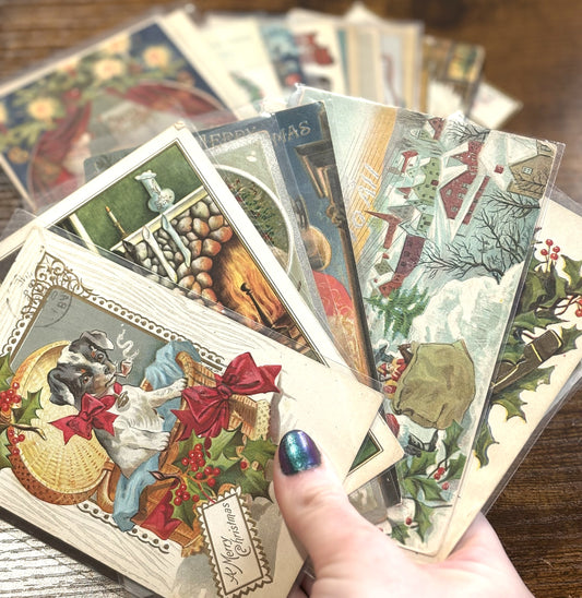 Antique Christmas Postcards - 28 Vintage Christmas Postcards To Choose From!!