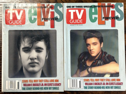 Elvis Presley Forever Special Effects Cover TV Guide Set of Two - Two Antique Elvis TV Guides Special Effects Cover