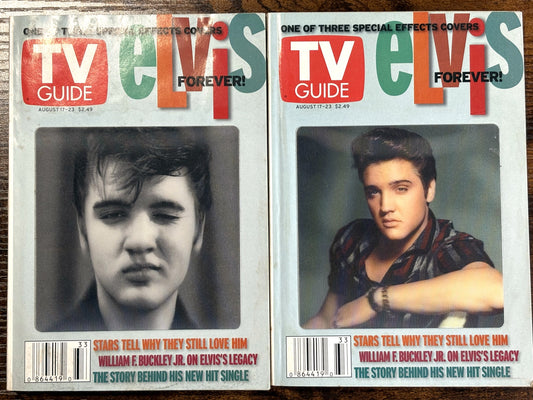 Elvis Presley Forever Special Effects Cover TV Guide Set of Two - Two Antique Elvis TV Guides Special Effects Cover