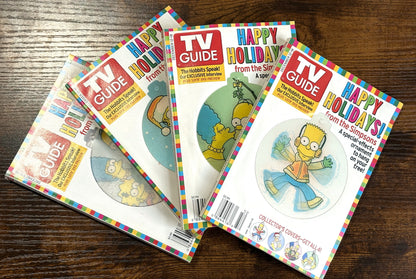 Happy Holidays, The Simpsons Special Effect Cover Ornaments Full Set of Four TV Guides - Vintage TV Guides The Simpsons, Effect Ornament Cover Set of 4