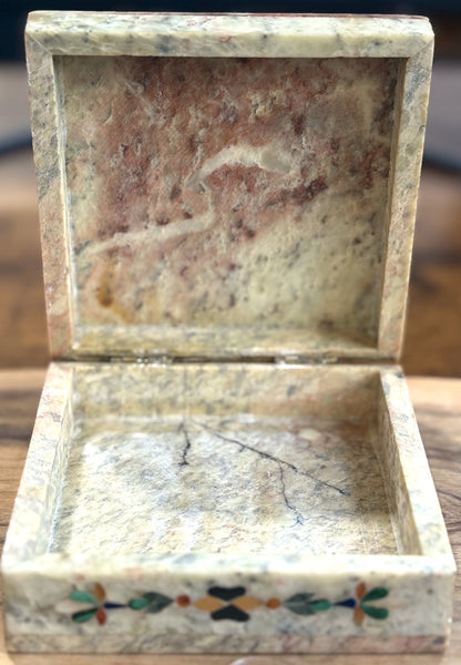 Antique Handmade Taj Mahal Mother-of-Pearl Inlay Jewelry Box - Taj Mahal Hand Carved Abalone Pearl Inlay Jewelry Box