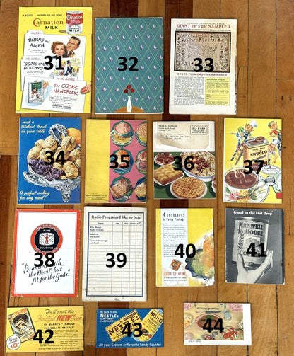 Antique Cookbook/Baking Recipes With Over 40 Different Books!!! - Vintage Recipe Book - Easy Vintage Classic Recipe Booklets