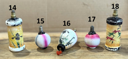 Antique Milk Glass Figurine/Christmas Tree Lightbulbs -Vintage Christmas Milk Glass Hand painted Light Bulbs