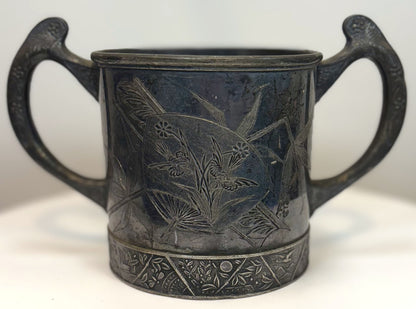 Quadruple Plate Trophy Cup, Hartford Silver Plate Co. #1150 - Etched Floral Hartford Silver Plate Open Sugar Bowl